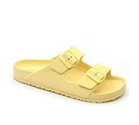 ella Ladies Double Buckle Slides (Yellow, uk_footwear_size_system, adult, women, numeric, medium, numeric_3)