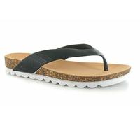 ella Ladies Sandals Toe Post Comfort Flip Flops Footbed Casual Stylish Chunky Contrast Sole Beach Holiday Summer Shoes (Black, UK 8) HAZEL1