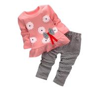 Ella Lust Cute Baby Girl Clothes - Floures Print Long Sleeve Sweatshirt & Pant Kids Clothes Age 2-5 Years 2pcs Outfits (Pink,120,210r)