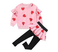 Ella Lust Cute Baby Girls Clothes Set - Long Sleeve T-shirt + Pants Outfit 2-pieces Outfits For Kids Aged 2-7 Years (Pink,100,1241r)