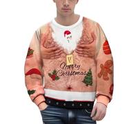 Ella Lust Mens Funny 3d Printed Sweatshirts - Novelty Unisex Hilarious Christmas Jumpers Ugly Xmas Pullover Cat Crewneck Long Sleeve Top Fancy Dress Outfits(Skin,M,1410r)