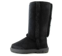 ella Mandy Luxury Boots Faux Fur Lined Pull On Design Outdoor Gripped Sole (Black, 6, UK Footwear Size System, Adult, Women, Numeric, Medium, 6)
