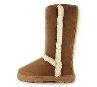 ella Mandy Luxury Boots Faux Fur Lined Pull On Design Outdoor Gripped Sole (Chestnut, 6, UK Footwear Size System, Adult, Women, Numeric, Medium, 6)