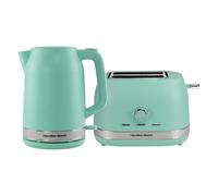 Hamilton Beach Kettle and Toaster Set, Ella, 1.7L Kettle, 2 Slice Toaster, Boil Dry Protection, Removable Filter, 7 Browning Levels, Removable Crumb Tray, Mint - HBELLAMM