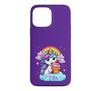 Ella Name Purple Personalized Unicorn With Cupcake Case for iPhone 13 Pro Max