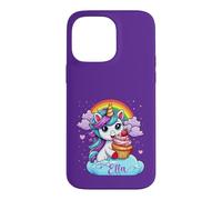 Ella Name Purple Personalized Unicorn With Cupcake Case for iPhone 14 Pro Max