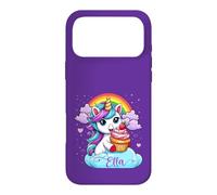 Ella Name Purple Personalized Unicorn With Cupcake Case for iPhone 17 Pro Max