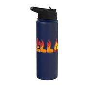 Ella On Fire Name Word Art - Cute Personalized Flame Stainless Steel Insulated Water Bottle