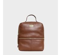 ELLA' Pebble Grain Mini Real Leather Backpack for Women Assots London Tan One Size