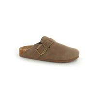 ella Shoes Faux Suede Adjustable Metal Buckle Comfort Footbed Mule Sandals (Mocha, UK Footwear Size System, Adult, Women, Numeric, Medium, 8)