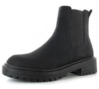 Ella Shoes Ladies Chelsea Boots Faux Suede Slip On Comfort Casual Everyday Winter Biker Boots (Black, numeric_4)