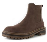 Ella Shoes Ladies Chelsea Boots Faux Suede Slip On Comfort Casual Everyday Winter Biker Boots (Brown, numeric_5)