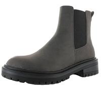Ella Shoes Ladies Chelsea Boots Faux Suede Slip On Comfort Casual Everyday Winter Biker Boots (Grey, numeric_7)
