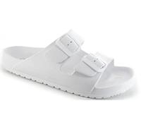 Ella Shoes Ladies Double Buckle Slides Womens Sliders Mono Beach Comfort Moulded Footbed Holiday Pool Summer Sandals Flip Flops (White, UK 3)