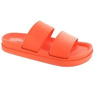Ella Shoes Womens Ella Sandals Sliders Double Elastic Strap Comfort Lightweight Colourful Stylish Summer Beach Shoes (Orange, UK 4)