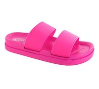Ella Shoes Womens Ella Sandals Sliders Double Elastic Strap Comfort Lightweight Colourful Stylish Summer Beach Shoes (Fuchsia, UK 3)