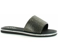 ella Shoes Womens Ladies Hilda Slider Flat Sandals Sliders Black (Black, 3)