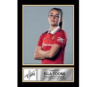 Ella Toone Signed Poster Print - Women’s Football Tribute Wall Art with Signature & Player Bio - England Midfielder Memorabilia for Fans & Collector, A3 Poster + Black Frame