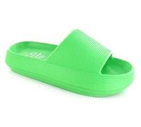 ella Womens Cloud Pillow Sliders Slides EVA Comfort Summer Lightweight Non Slip Shower Beach Holiday Pool Sandals Slippers (Green, UK Footwear Size System, Adult, Women, Numeric, Medium, 7)