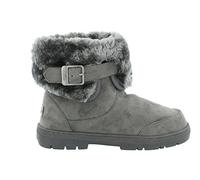 ella Women's Santa Fe Faux Sheepskin Look Fur Lined Warm Ankle Boots (UK 3, Grey)