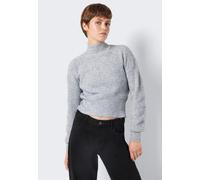 EllaHigh Neck Crop Medium Grey Melange - Pullover - grey - S - 98% Polyester, 2% Elastane S