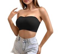 Ellareese ELLARESE Strapless Bras for Women Bandeau Bra Soft Comfortable Supportive Bralette Ideal for Everyday Wear and Special Occasions Black