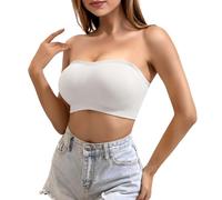 Ellareese ELLARESE Strapless Bras for Women Bandeau Bra Soft Comfortable Supportive Bralette Ideal for Everyday Wear and Special Occasions White