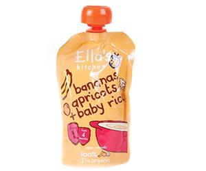 Ella's Kitchen Organic Bananas, Apricots & Baby Rice 4mth+ (120g), Pack of 7