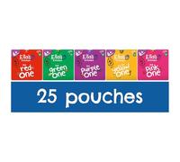 Ella's Kitchen Organic Fruit Smoothie Assortment, (Red, Purple, Green, Yellow and Pink), Pack of 25 Pouches