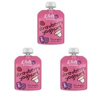 Ella's Kitchen Organic Greek Yoghurt and Strawberry, 90g strawberries (Pack of 3)