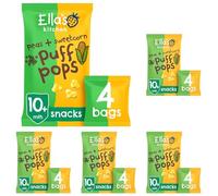 Ella's Kitchen Organic Peas and Sweetcorn Puff Pops Snacks 10+ Months 4 x 9g (36g) (Pack of 5)