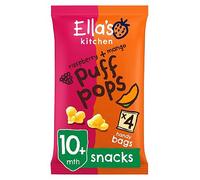 Ella's Kitchen Organic Raspberry and Mango Puff Pops Multipack Baby Snack 10+ Months 4x9g