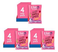 Ella's Kitchen Organic Strawberry & Banana Melty Puffs (4 x 20g) (Pack of 3)