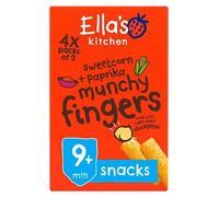 Ella's Kitchen Organic Sweetcorn and Paprika Munchy Fingers Multipack Baby Snack 9+ Months 4x12g
