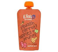 Ella's Kitchen Stage 1 Baby Food - Butternut Squash, Carrots, Apples & Prunes - 120g (Pack of 8)