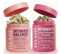 ELLASIE Vaginal Probiotic Capsules + Women’s Live Cultures Complex 20 Billion CFU - 10 Strains Multi Strain Bio Cultures, Intimate Flora and Microbiome Routine, Vegan Capsules (60 + 30)