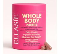 ELLASIE Women’s Whole-Body Probiotic 20 Billion CFU, 10 Strains Gut, Skin & Oral Microbiome Support - Shelf-Stable, Once-Daily - with DGL Licorice & Dandelion - Vegan, Non-GMO, Gluten-Free - 30 Caps