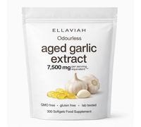 ELLAVIAH Odourless Aged Garlic Extract 500mg | 300 Softgels | 15:1 Concentrated Extract Equivalent to 7,500mg Whole Garlic | Daily Wellness Support |