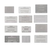 Ellbest 12pcs BGA Reballing Stencils Rework Station, Steel Template Mesh Directly Heat Set Kit for Laptop Desktop Graphics Card