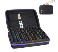 ELLDOO Alcohol Ink Storage Carry Case, Fits up to 70 Bottles, Alcohol Ink Case Miniature Paint Carry Organizer for Ink and Paints with Foam Insert and Inner Storage Pocket, Purple (Ink not Included)