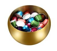 ELLDOO Coffee Pod Holder, Gold Metal Coffee Pod Storage for K Cup Nespresso Vertuo Keurig, Creamer Organizer Candy Bowl Fruit Jar for Countertop Kitchen Breakroom (Without Base)