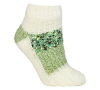 Elle 1 Pair Ladies Sherpa Lined Slipper Socks - Warm Fluffy Cosy Indoor Comfort - 4-8 UK - Baked Pear