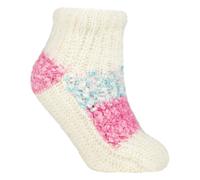 Elle 1 Pair Ladies Sherpa Lined Slipper Socks - Warm Fluffy Cosy Indoor Comfort - 4-8 UK - Cream