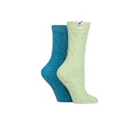 ELLE Women's 2 Pair Cable Knit Chenille Boot Socks in Light Brown | Size: 4-8 Elle Light Brown 4-8