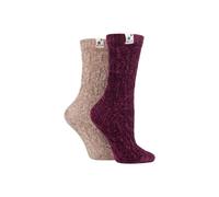 ELLE Women's 2 Pair Cable Knit Chenille Boot Socks in Purple | Size: 4-8 Elle Purple 4-8