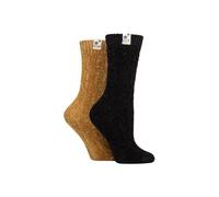 ELLE Women's 2 Pair Cable Knit Chenille Boot Socks in Yellow | Size: 4-8 Elle Yellow 4-8