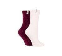 Elle 2 Pair Chenille Boot Socks In Mauve Mauve 4-8