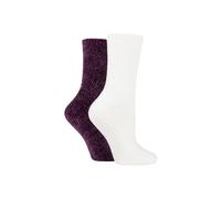 ELLE Women's 2 Pair Chenille Boot Socks in Purple | Size: 4-8 Elle Purple 4-8