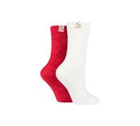 Elle 2 Pair Chenille Leisure Socks In Dark Red Dark Red 4-8