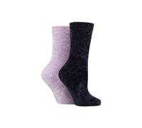 ELLE Women's 2 Pair Chenille Leisure Socks in Mauve | Size: 4-8 Elle Mauve 4-8